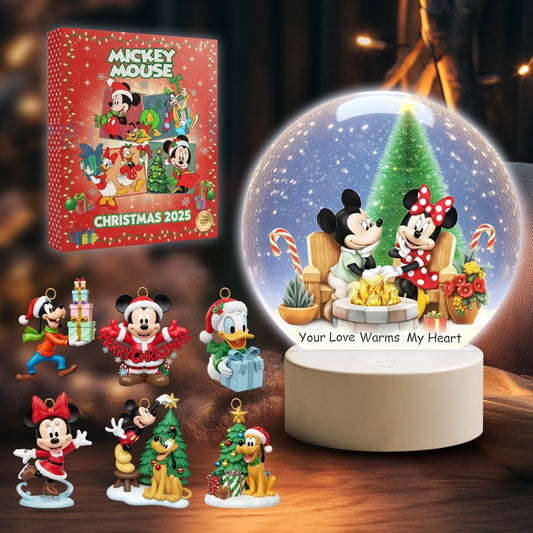 COMBO MICK CHRISTMAS SNOWBALL LED LIGHT WITH ORNAMENT TNSM