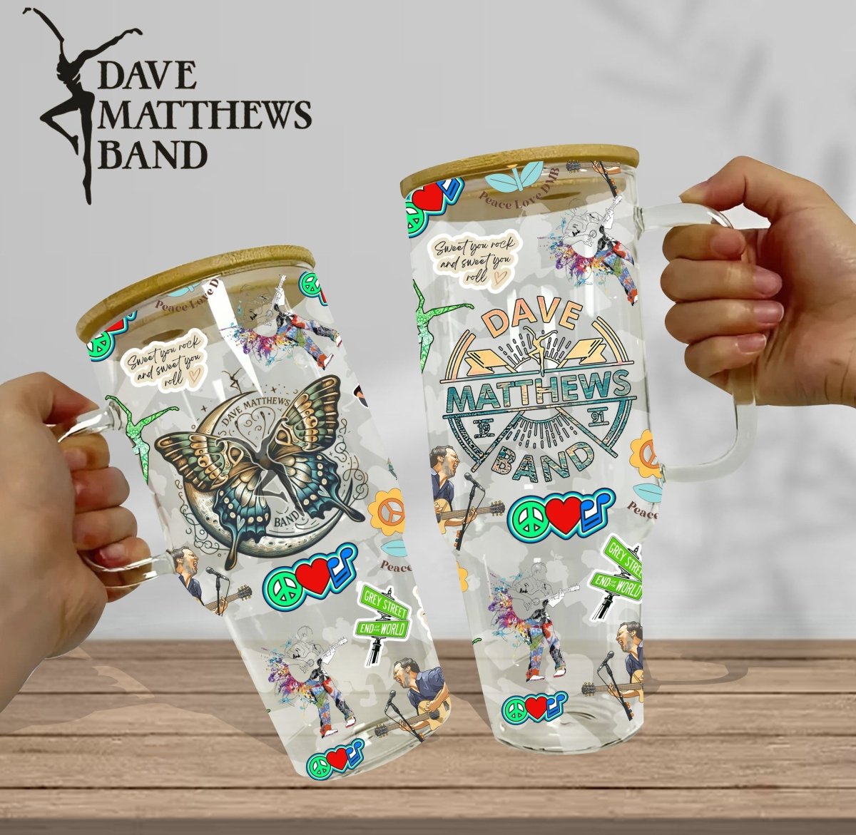Dmb Glass Tumbler With Handle Lhc