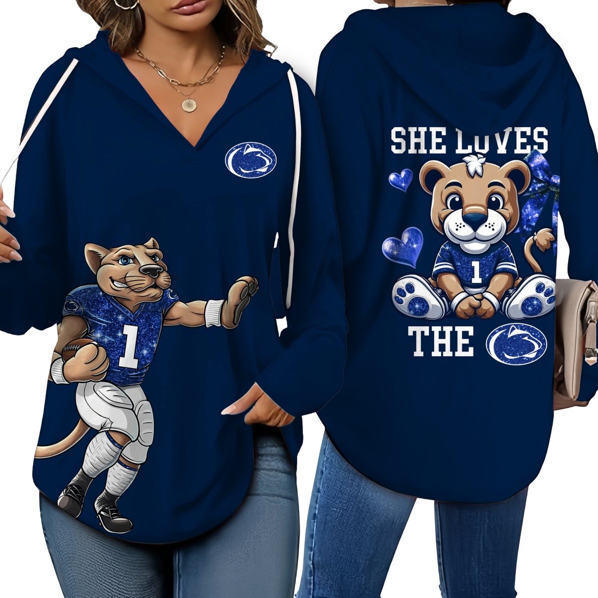 PSNL V-neck Hooded Sweatshirt THT