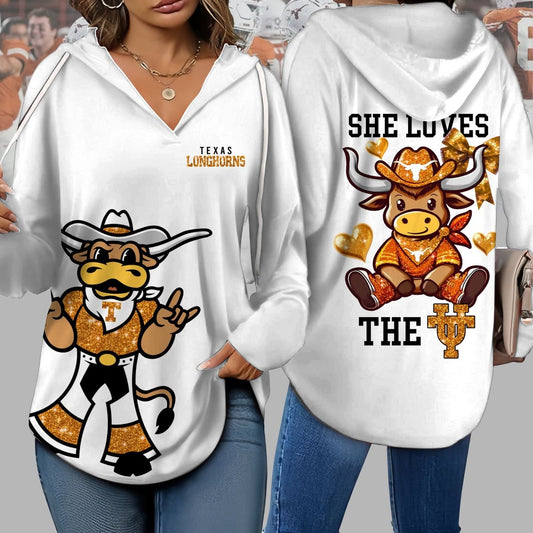 TEX V-neck Hooded Sweatshirt THT