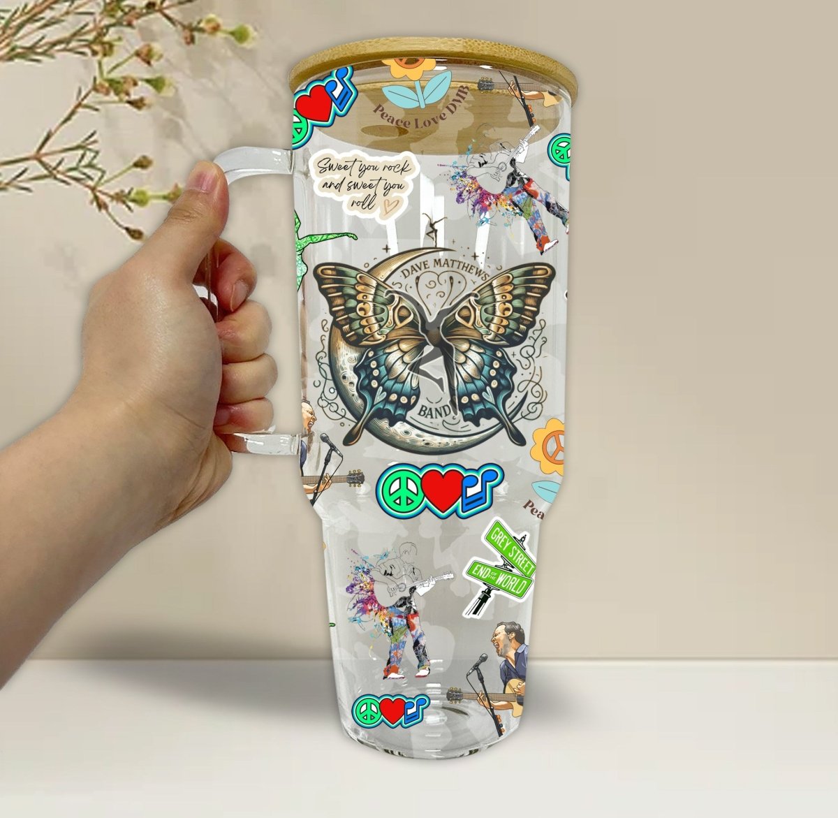 Dmb Glass Tumbler With Handle Lhc
