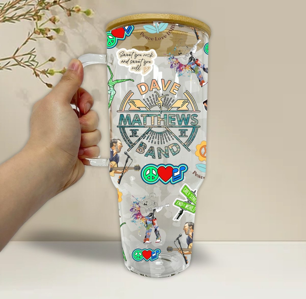 Dmb Glass Tumbler With Handle Lhc