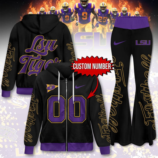 LSU Premium Zip Hoodie+Flared Pants HTTT
