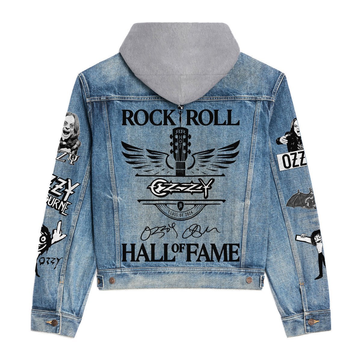 OZOB Hooded Denim Jacket NTY - dcprintify