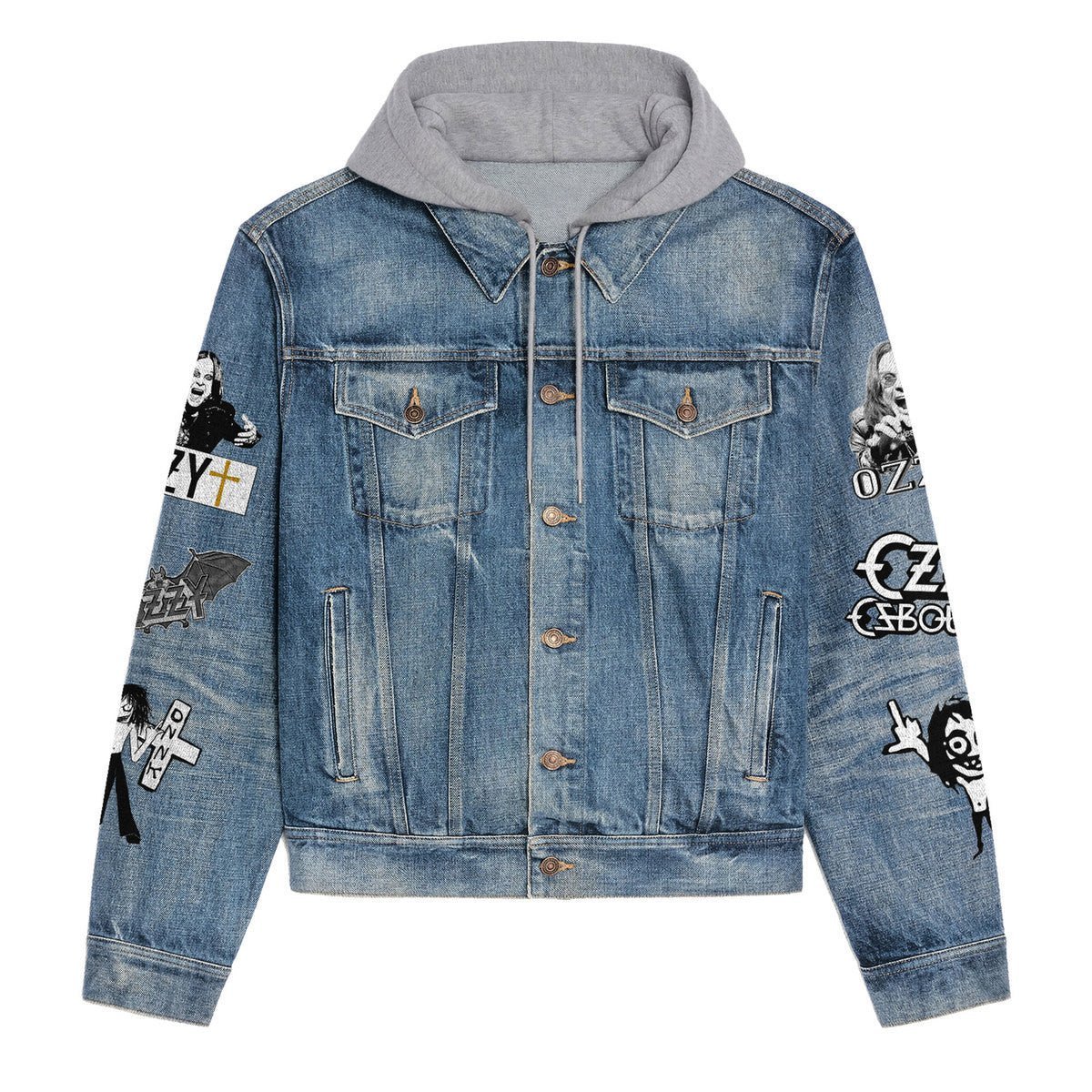 OZOB Hooded Denim Jacket NTY - dcprintify