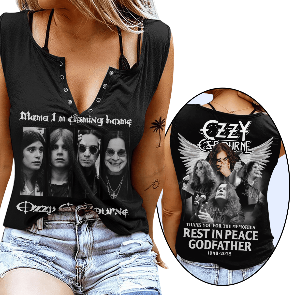 OZOB Women's V - neck Tank Top DAT - dcprintify