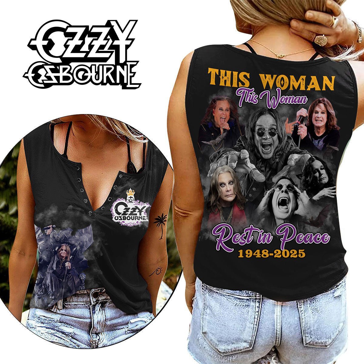 OZOB Women's V - neck Tank Top TNSM - dcprintify