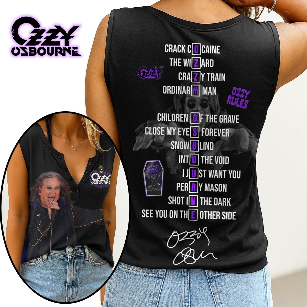 OZOB Women's V-neck Tank Top TNSM